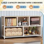 WLIVE Dresser for Bedroom with 5 Drawers, Wide Chest of Drawers, Fabric Dresser - Image 4