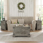 Furnideco Farmhouse Lift Top Coffee Table, Square Wood Center Table - Image 5