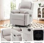 Korser Recliner Chair, 360 Swivel Rocker Chair - Image 8