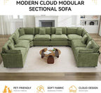 147'' Oversized U Shaped Cloud Sectional Sofa, Chenille Deep Seat Couches - Image 7