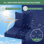 Summsun Outdoor Chair Cushions Set of 2, Waterproof Backrest and Deep Seat - Image 3