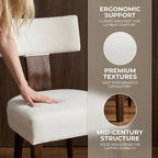 HNY Set of 4 Mid Century Modern Dining Chairs, Farmhouse Velvet Upholstered - Image 6