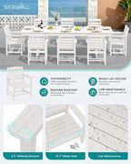 SERWALL Outdoor Dining Chairs Set of 2, All-Weather HDPE Patio Chair - Image 3