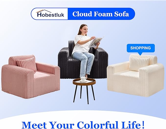 Hobestluk Single Sofa Foam Couch Sofa - Image 8