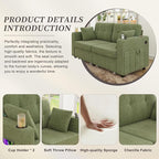 67" Small Loveseat Couch with Storage, USB Charging and Cup Holder, Space - Image 6