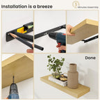 Fun Memories Floating Shelves for Wall, 72 Inch Long Set of 2 Rustic Wood Wall - Image 8