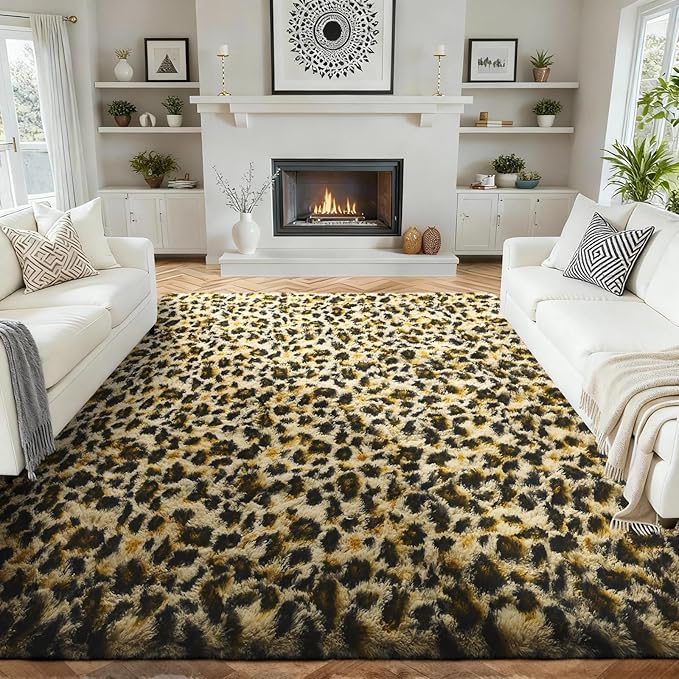 Ophanie 6x9 Leopard Rugs for Living Room Bedroom, Large Cheetah Print Rug by Ophanie