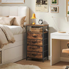Huuger Night Stand with Charging Station, 4 Drawer Dresser - Image 2