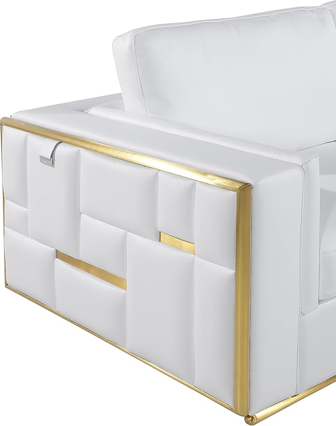 Blackjack Furniture Catania Modern Top Grain Italian Leather Sofa Set - Image 5