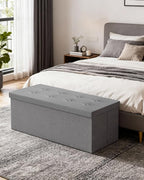 GLAXYFUR 43 Inches Folding Storage Ottoman Bench, Storage Chest, Footrest - Image 2