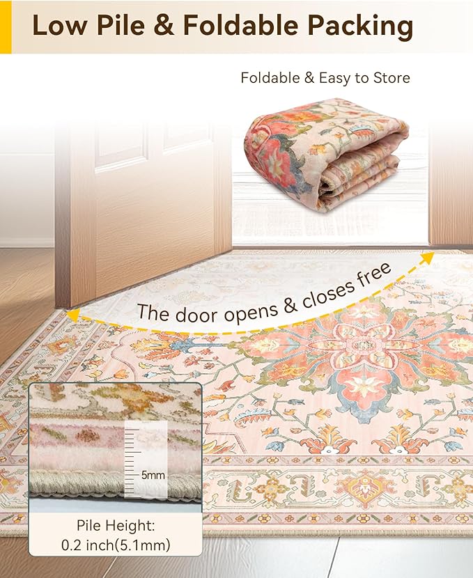 RELEANY Area Rugs 2'x6' Runner Rug Non Slip Washable - Image 6