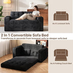 Gizoon Convertible Loveseat Sleeper Sofa Bed, Corduroy Pull Out Couch - Image 7