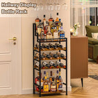 Tiered Wine Rack and Liquor Cabinet, Large Capacity Freestanding Floor Wine - Image 3