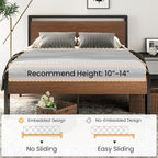 SHA CERLIN 14 Inch King Size Metal Platform Bed Frame - Image 7