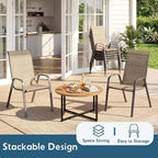 Arlopu 5 Piece Outdoor Patio Dining Set, Porch Furniture - Image 4