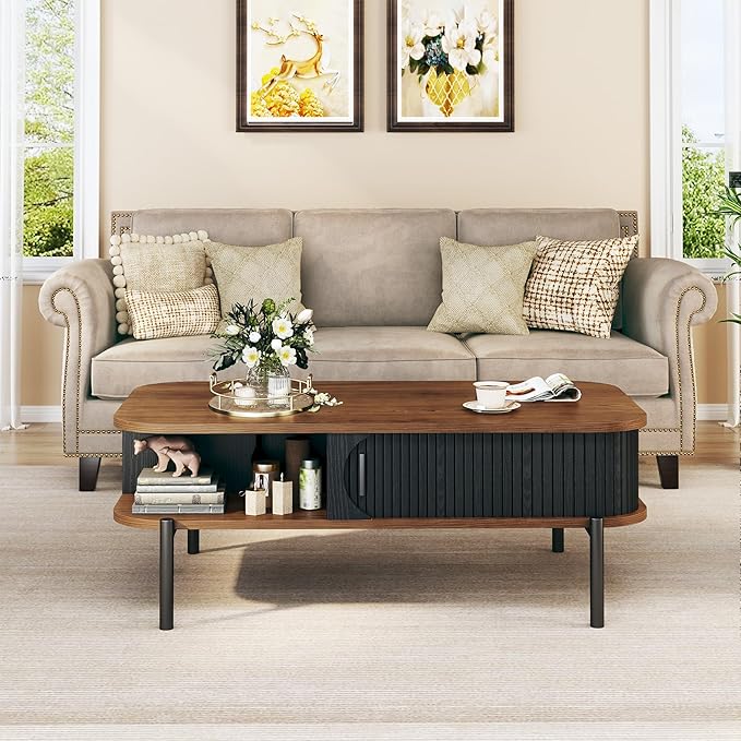 Coffee Table, 39.4" Mid Century Modern Coffee Tables - Image 7