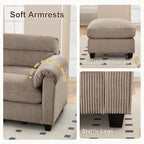 HAOMARKETS Corduroy Sofa Set, Upholstered Loveseat and 3-Seater Couch Set of 2 - Image 5