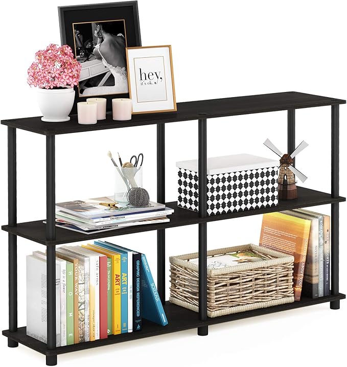 Furinno TURN-N-TUBE Storage Shelves, 3-Tier 47.4 Wide Book Shelf, Corner Shelf by Furinno-FitsYourSpaceFitsYourBudget