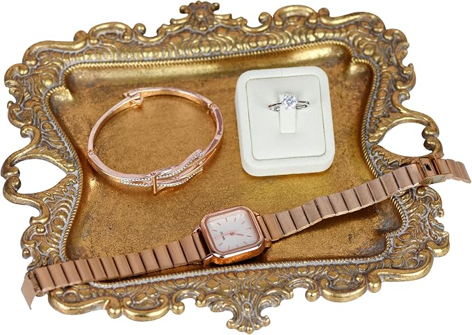 Funly mee Antique Trinket Dish Vintage Metal Jewelry Tray, Wedding Ring & by Funly+mee