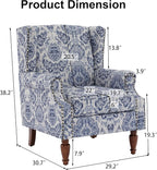 Pia Ricco High Back Floral Accent Chair - Image 2