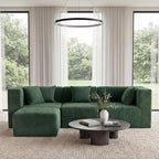 MONVANE 103'' Modular Sectional Sofa, Comfy Teddy Velvet Cloud Couch - Image 2