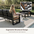 Aoxun Aluminum Outdoor Patio Furniture Set, 2 Seats Metal Sectional Patio - Image 6
