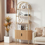 71" Tall Fluted Arched Bookshelf - Image 3