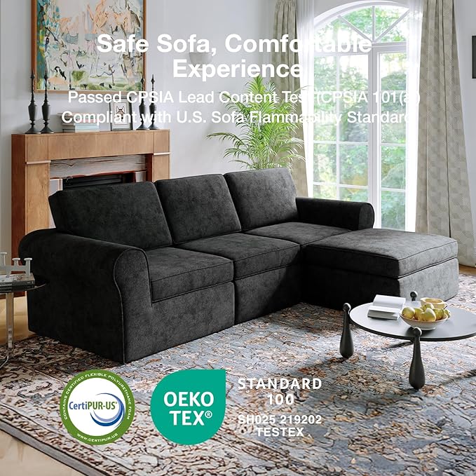 Novilla 138" Modular Sectional Sofa, Modular Sectional Couches - Image 23