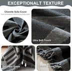 VClife Boho Couch Covers, Modern Checkered Jacquard Couch Covers - Image 4
