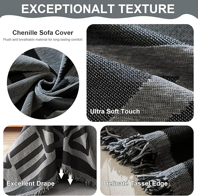 VClife Bohemian Couch Covers for Dog, Minimalism Checkered Sofa Furniture - Image 5
