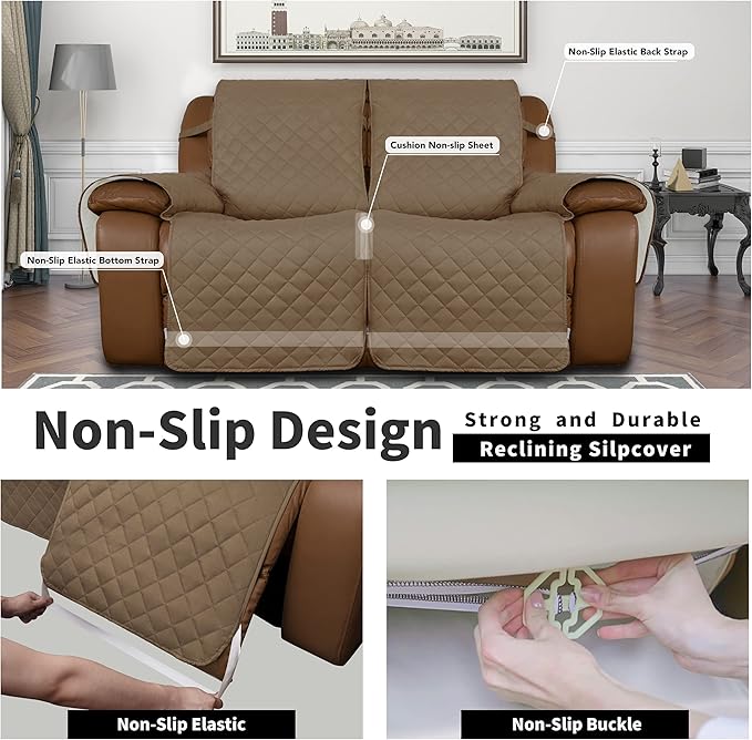 Easy-Going Loveseat Recliner Cover, Reversible Couch Cover - Image 4