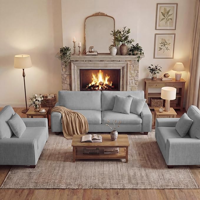 DOPEDIO Modern Living Room Sofa Set, 88.58" Chenille Loveseat by DOPEDIO