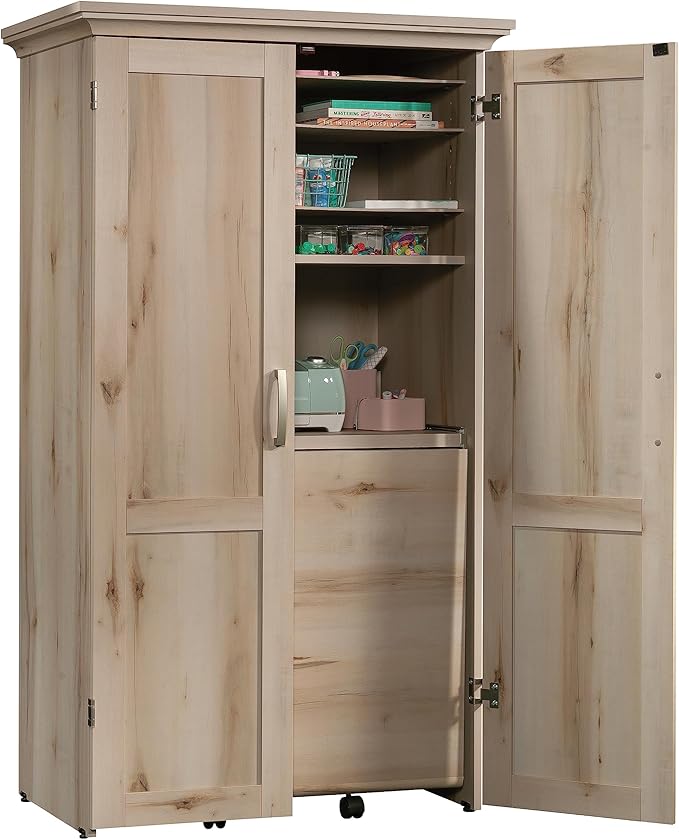 Sauder Miscellaneous Storage Craft & Sewing Armoire, Pacific Maple finish - Image 6
