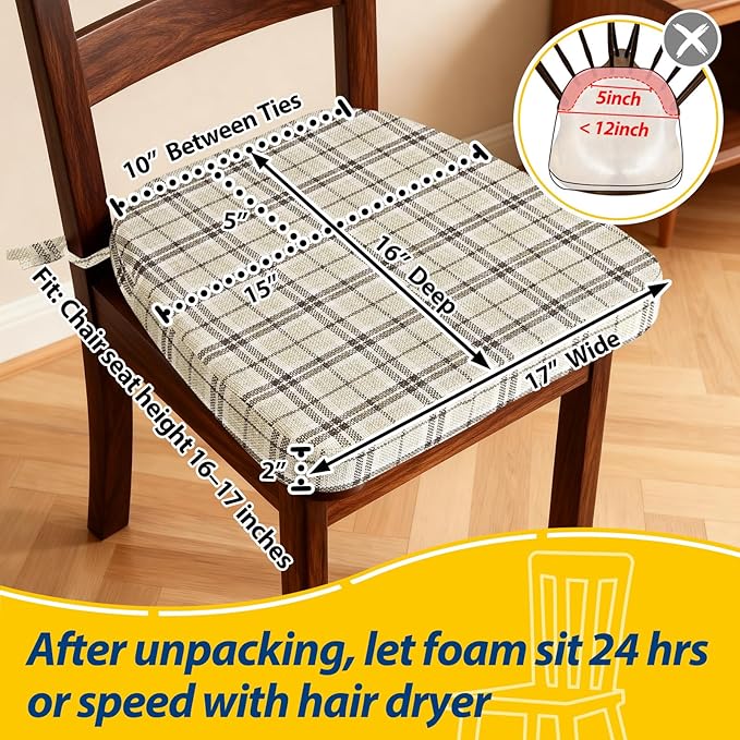 AAAAAcessories D-Shaped Chair Cushions, Machine-Washable Cover - Image 2