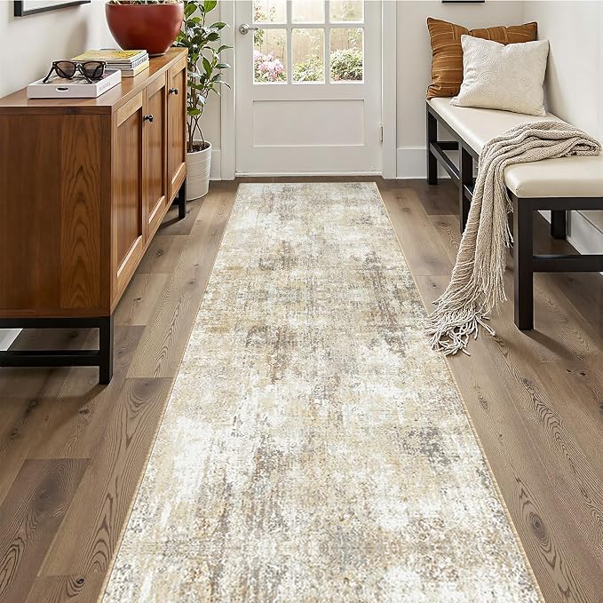 RELEANY Washable Area Rugs 2'x10' Non-Slip Modern Abstract Soft by RELEANY