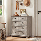 Joaxswe Farmhouse 5 Drawer Dresser - Image 4