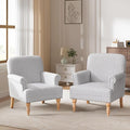 HUIMO Linen Fabric Accent Chairs Set of 2, Mid-Century Modern Armchair by HUIMO