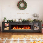 MXV 80" Fireplace TV Stand, Modern Entertainment Center - Image 8