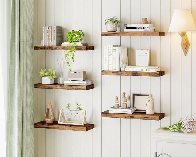 Fixwal 15.7in Floating Shelves, Farmhouse Shelf Wall Decor - Image 6