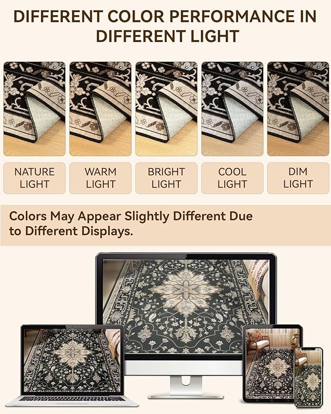 RELEANY Area Rugs 2'x10' Runner Rug Non Slip Washable - Image 8