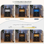 HWB LED Nightstand with Gun Drawer: Bedside Table with Charging Station - Image 4
