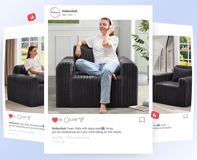 Hobestluk Single Sofa Foam Couch Sofa - Image 4