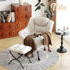 Tiita Lazy Chair with Ottoman, Comfy Leisure Sofa Armchair with Ottoman - Image 9