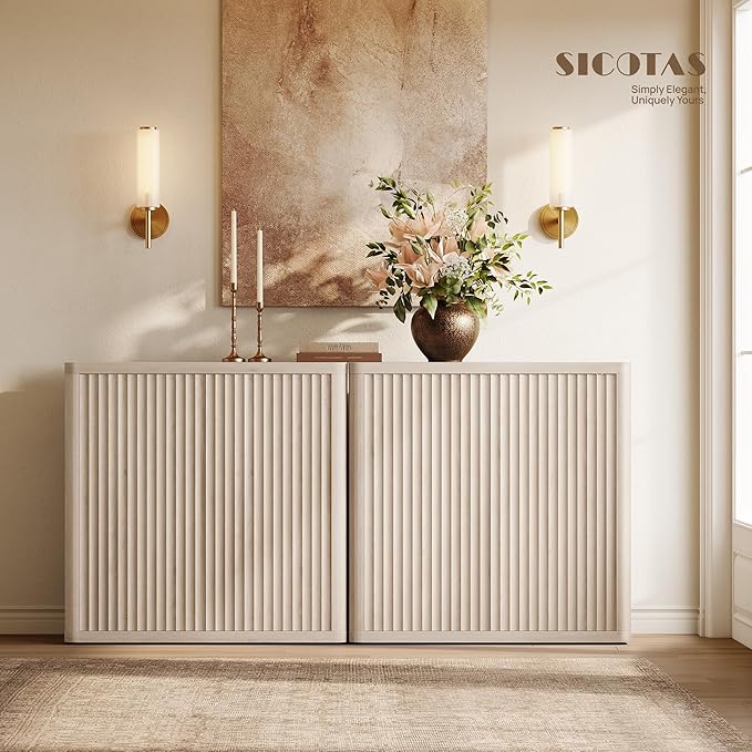 SICOTAS Buffet Cabinet with Storage 103.8" Sideboard Accent Modern Credenza - Image 3
