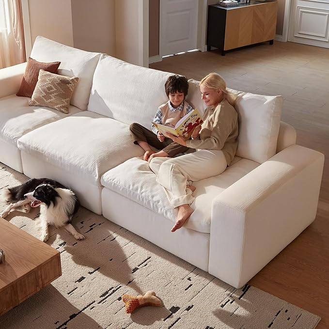 Cloud Couch Sectional 81.1'' Oversized Modular Deep Seat Sofa Comfy White Cloud - Image 3