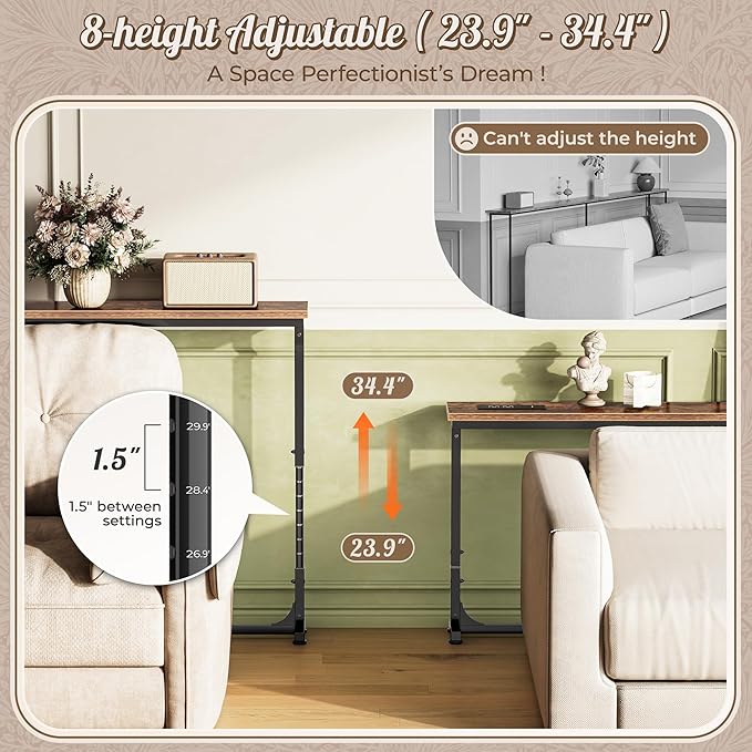 Huuger 110.2 Inch Behind Couch Table - Image 4