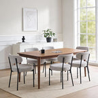DUMOS Dining Chairs Set of 4, Mid Century Modern Chair Round Upholstered Curved - Image 8