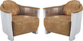Art Leon Genuine Leather Accent Chair, Mid Century Industrial Armchair by ArtLeon