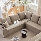 Sectional Cloud Couch for Living Room, Modular Floor Deep-Seat Sofa, Big Comfy - Image 7