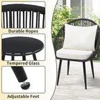 wildformers 3 Pieces Bistro Set, Woven Rope Chair - Image 5